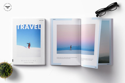 高端简约时尚个性旅游杂志宣传册房地产楼书书籍装帧设计模板