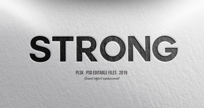 优质印压效果的PS特效字体样式