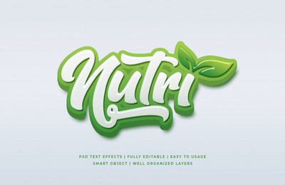 自然3D文本字体图层样式