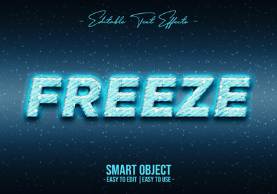 冰雪冻结的文本样式效果字体