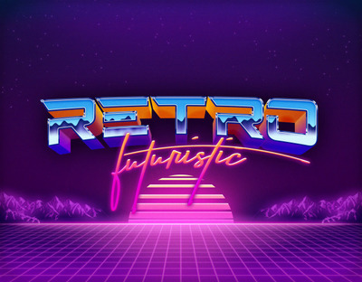 复古的未来主义文字效果模板