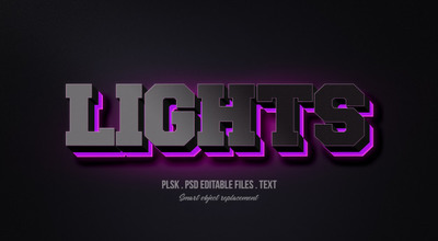 灯光3D文字风格的效果模型