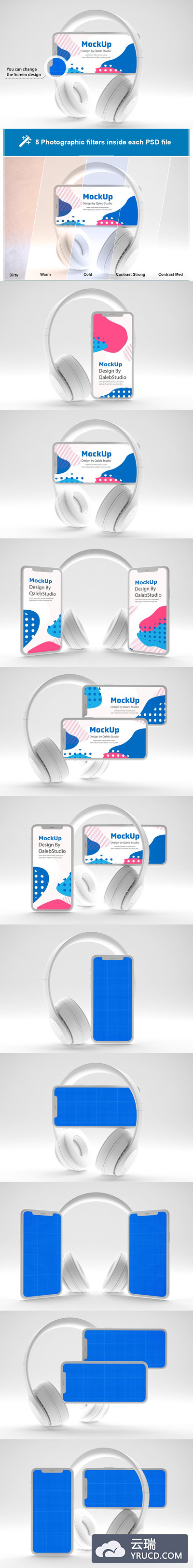 干净简单的 iPhone 音乐 App 样机下载[PSD]
