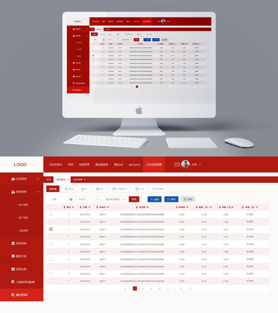 红色风格后台财务管理系统web界面 XD