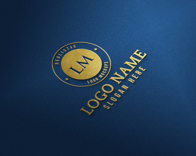 现代3D效果的logo设计样机