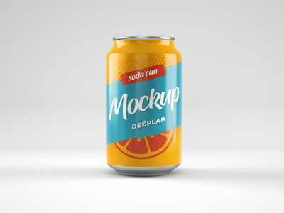 苏打水饮料易拉罐展示样机素材