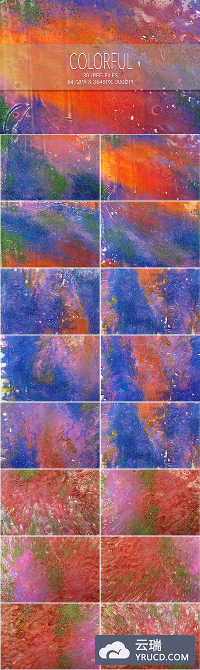 多彩液体涂料纹理背景素材