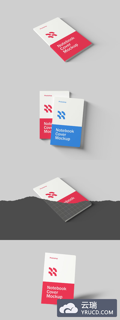 笔记本封面设计展示样机下载（PSD）