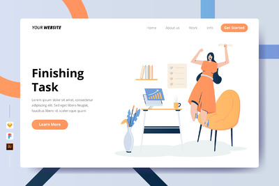 工作任务概念着陆页网页概念模板下载（Ai,Sketch,Fig）