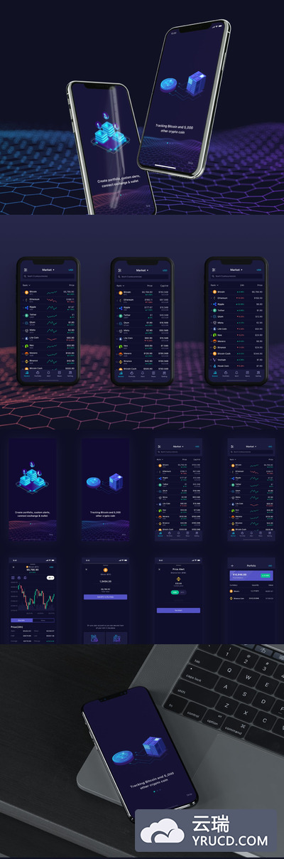 区块链加密货币服务APP UI下载（Sketch）