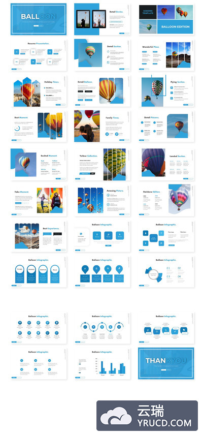 蓝色清新风格的优质PPT模板下载（PPTX）