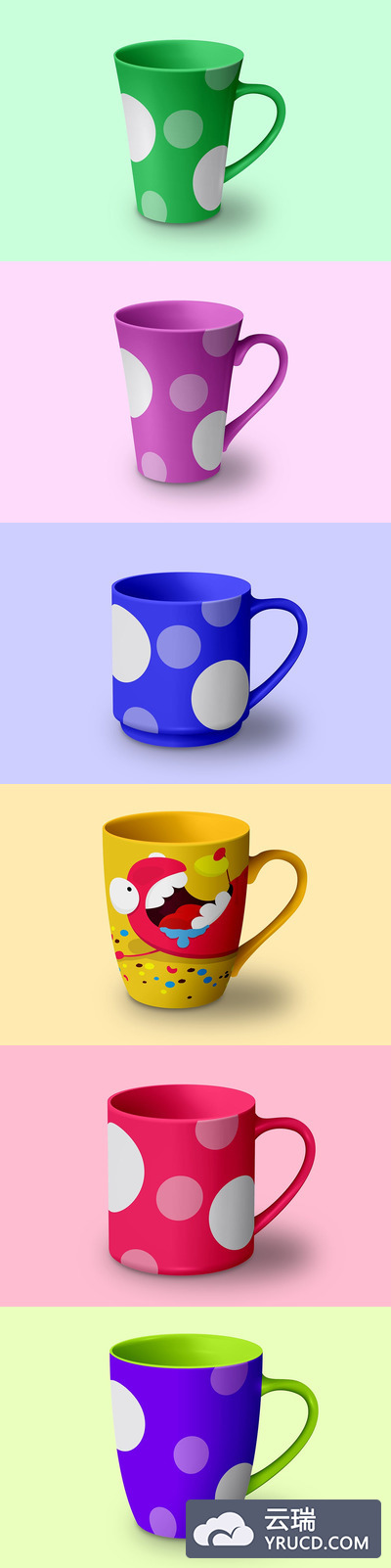 可爱马克杯样机素材下载（PSD）
