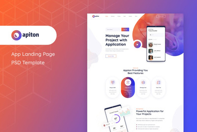 APP产品着陆页官网模板下载（PSD）