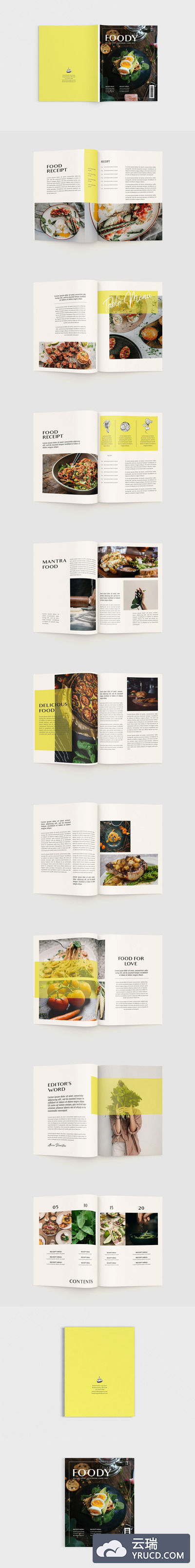 食品菜单/饮食主题杂志画册设计模板