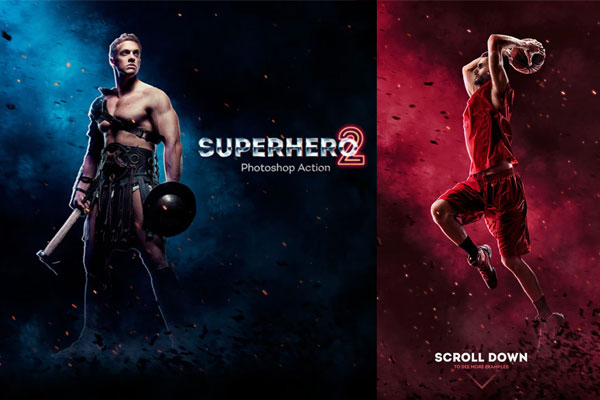 超级英雄电影粒子&烟雾效果照片后期处理ps动作