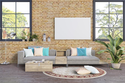 室内砖墙场景设计画框样机