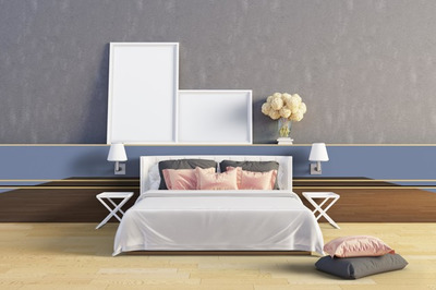 少女心室内场景设计画框展示样机