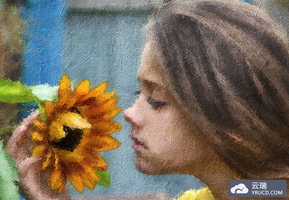 复古传统油漆绘画照片后期处理ps动作