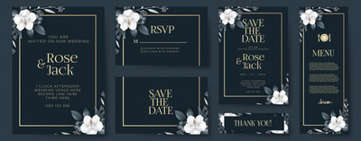 精美的婚礼请柬装饰品设计模板