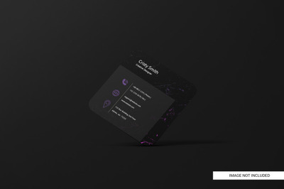 黑色圆形方形名片设计展示样机模型