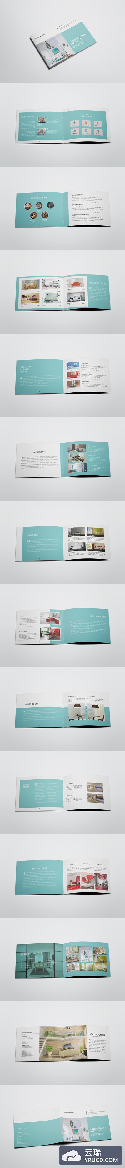 A5尺寸室内设计杂志画册模板