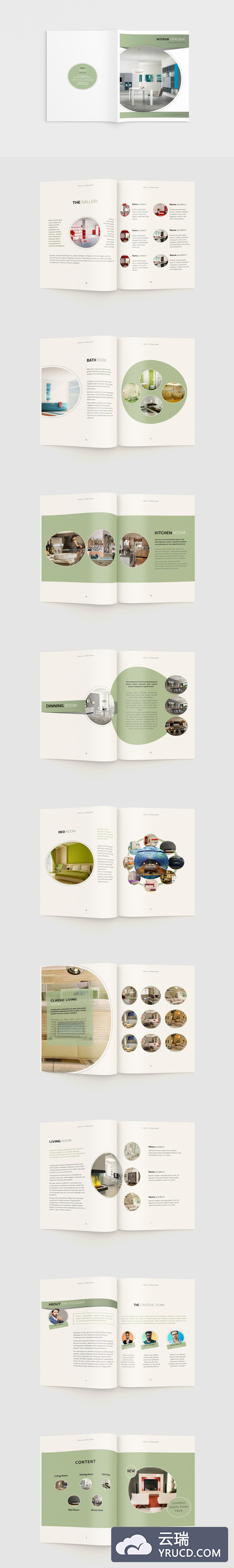 厨房布局室内设计杂志画册模板[INDD]