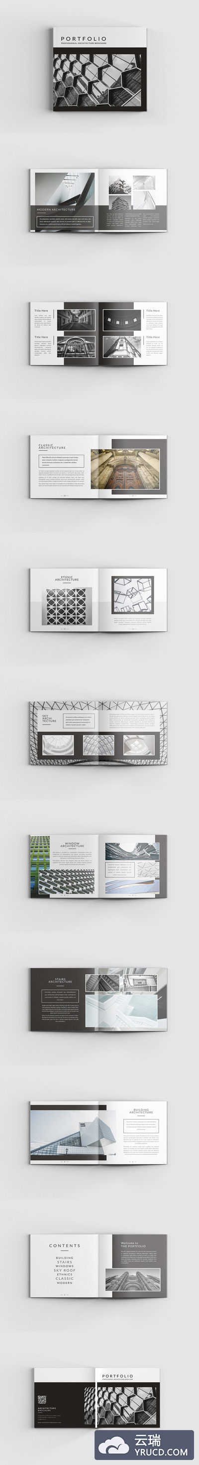 方形规格房地产建筑主题杂志设计模板