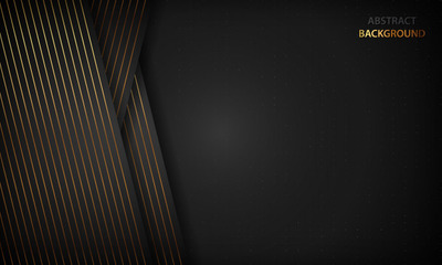 带有金色线条的黑色抽象背景
