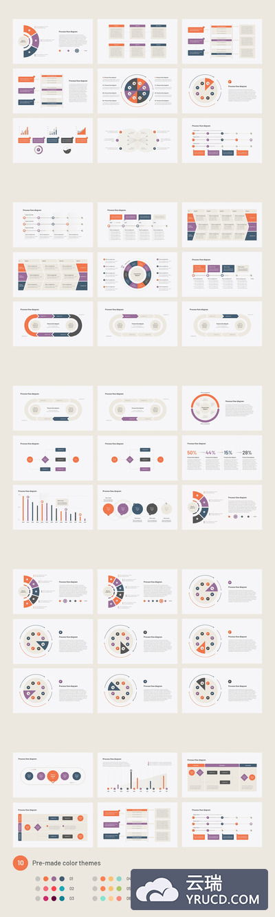 PPT工作流程图表模板下载[PPTX]