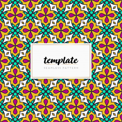 曼陀罗花纹无缝图案背景