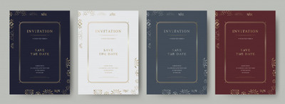 一套复古奢华的请柬设计模板