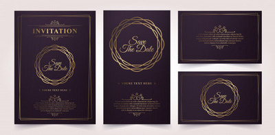 奢华经典金色矢量邀请卡设计模板