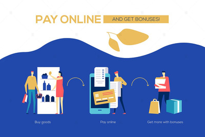 在线支付并获得奖金的支付广告素材(EPS)