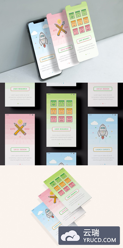 UX UI - 应用登录页设计模板（Ai）