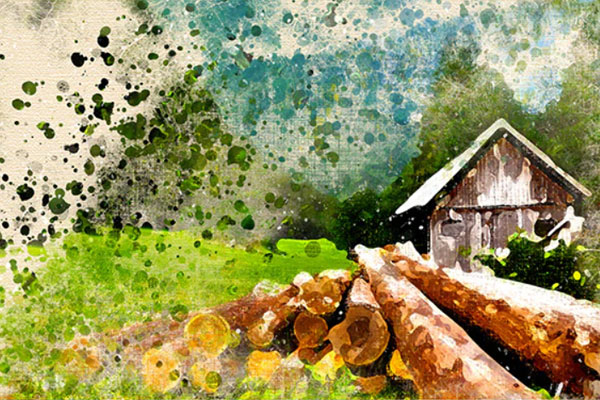 水彩油漆飞溅艺术效果Photoshop动作