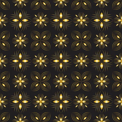 金色抽象奢华花纹背景