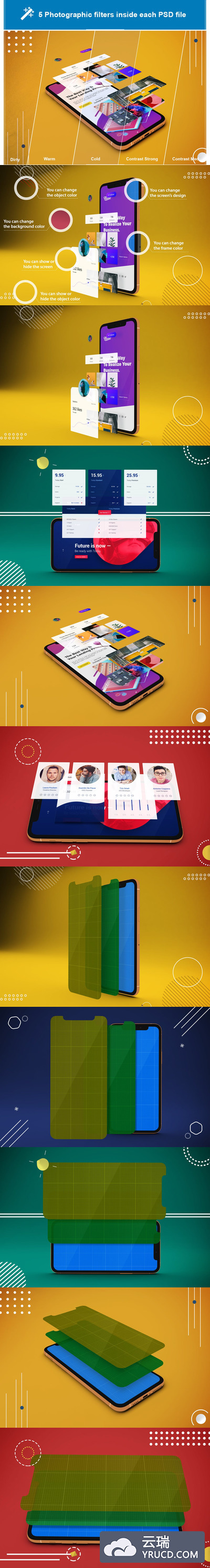 抽象版iPhone11实体样机V.2(PSD)