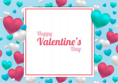 情人节签名贺卡爱心装饰插画