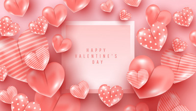 优质情人节粉色爱心装饰素材
