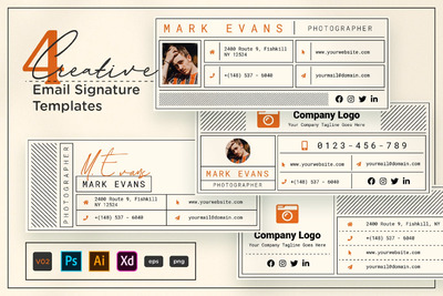 创意电子邮件签名模板（Ai,EPS,XD,PSD）