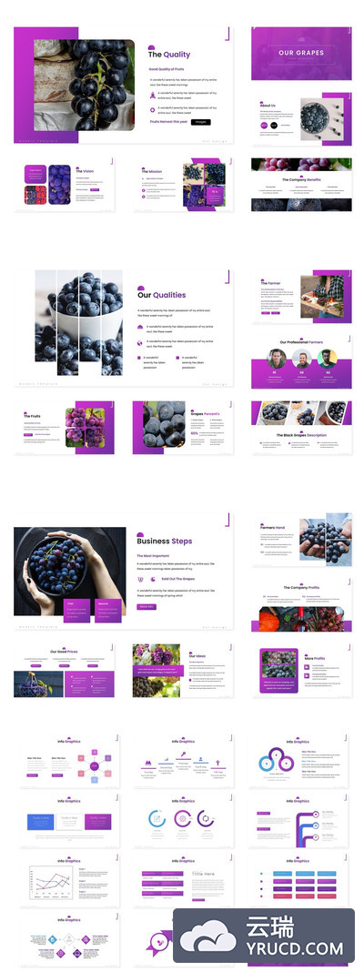 紫色时尚风格简约PPT模板（PPTX）