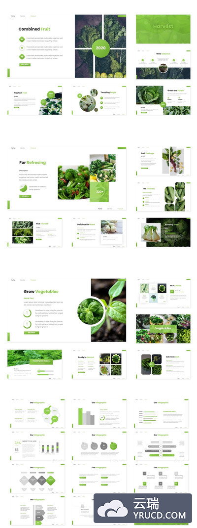 清新绿色风格的商业PPT模板下载（PPTX）