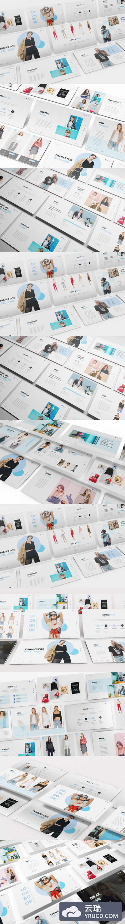 时尚高端流行风格的lookbook Google Slides谷歌幻灯片演示模板（pptx）