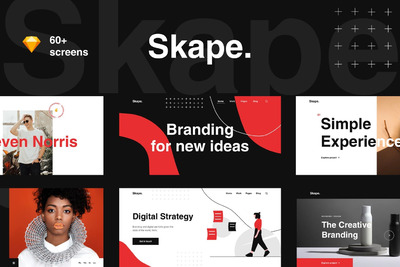 时尚高端个性的高品质新孟菲斯风格banner网站设计模板（sketch）