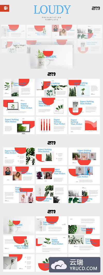 时尚高端简约清新多用途powerpoint幻灯片演示模板（pptx）