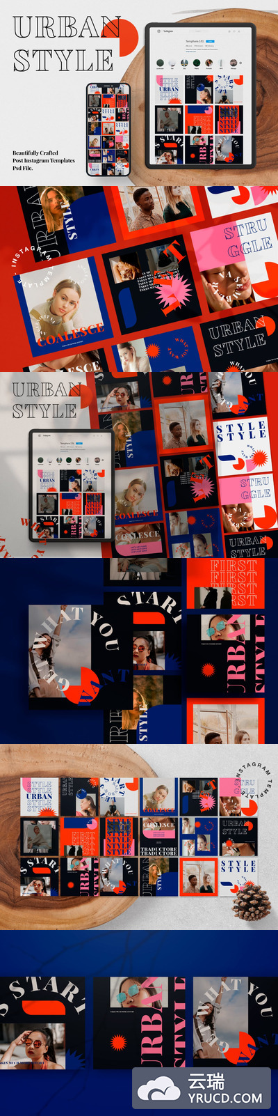 时尚高端多用途的高品质流行风格社交媒体banner海报设计模板集合（psd）