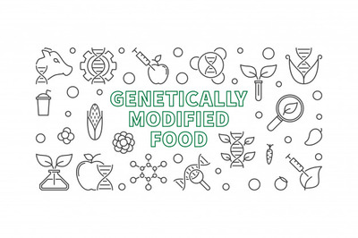 转基因食品横向图标插图