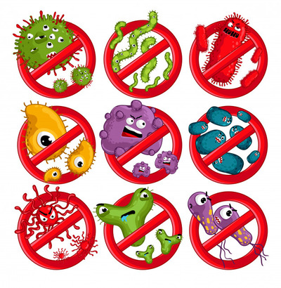 优质矢量卡通病毒细菌插画