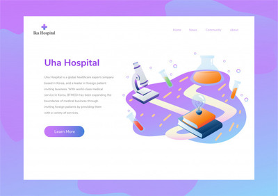 健康医疗网站设计布局插画