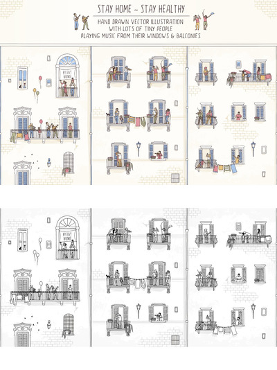 高品质的时尚可爱简约手绘矢量人物集合（EPS，JPG，PNG，SVG，PSD）